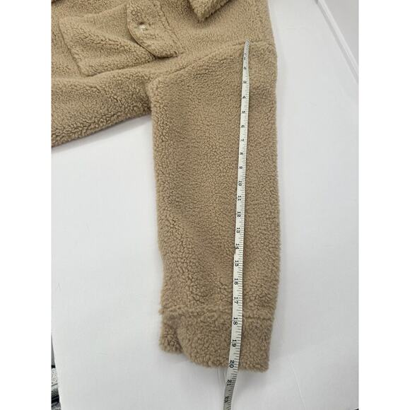 Nasty Gal, Plus Size Longline Borg Jacket, Tan, Size 18 Shacket NWT - Picture 5 of 11